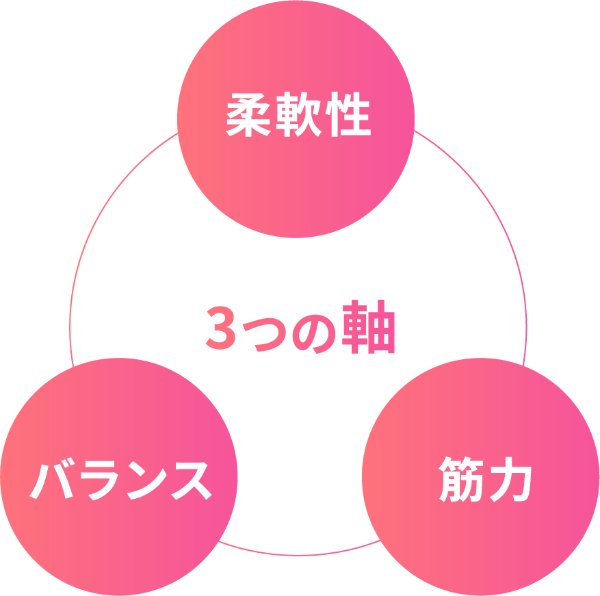 3つの軸 柔軟性 バランス 筋力